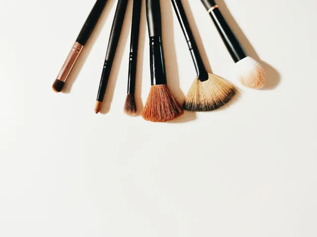 Geassorteerde make-upborstels op een witte achtergrond, perfect voor zomerse make-up looks