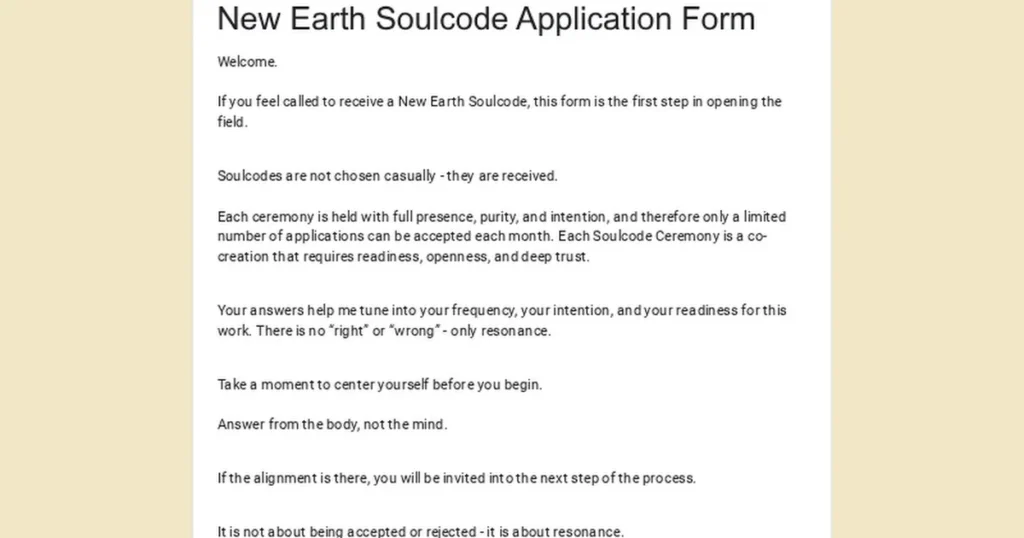 New Earth Soulcodes